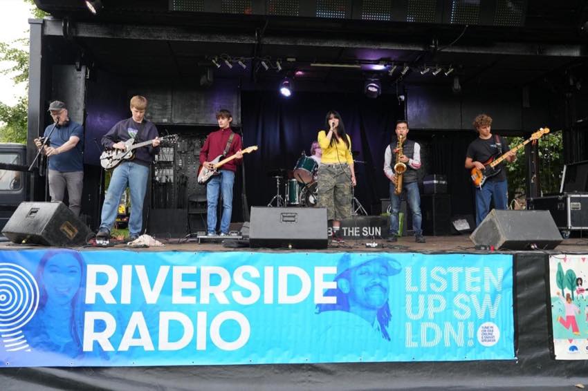 Young musicians performing on the festival main stage.